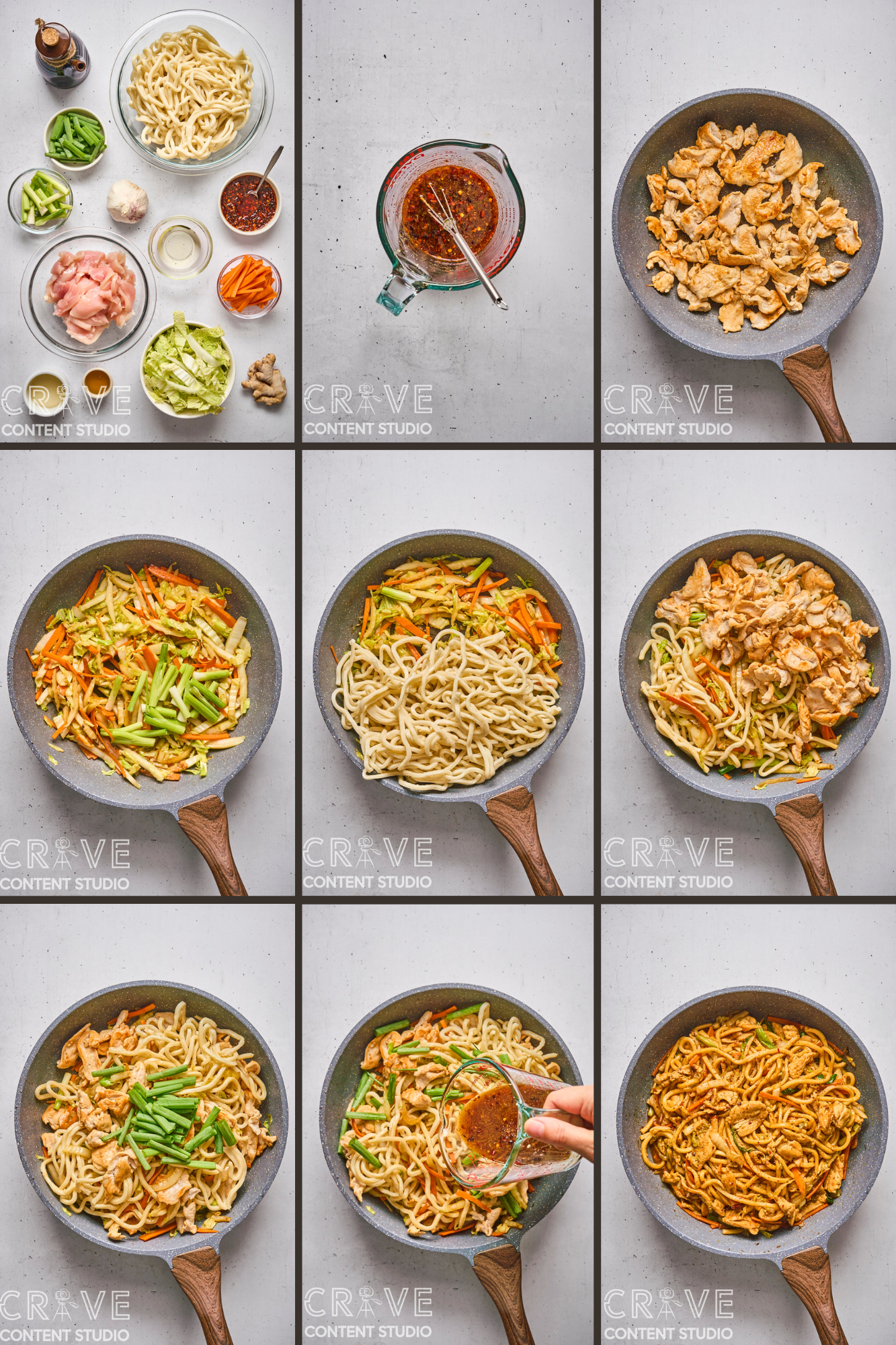 Spicy Ginger Udon Noodles with Chicken