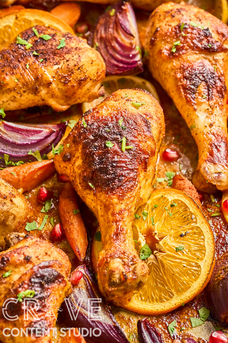 Sheet Pan Spiced Chicken with Citrus and Pomegranate