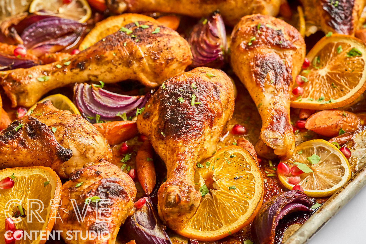 Sheet Pan Spiced Chicken with Citrus and Pomegranate