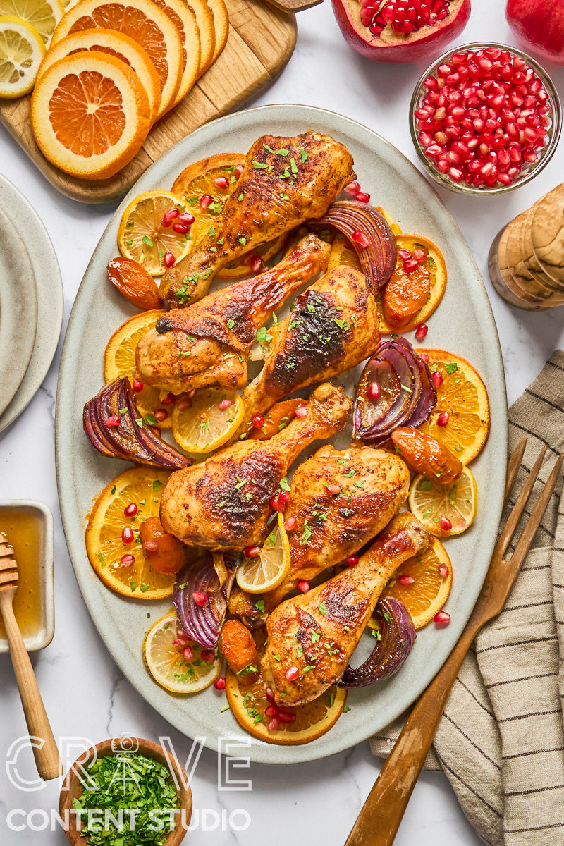 Sheet Pan Spiced Chicken with Citrus and Pomegranate