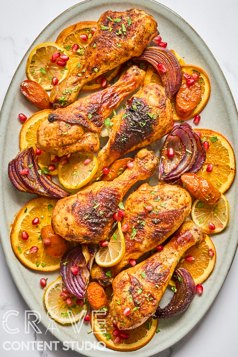 Sheet Pan Spiced Chicken with Citrus and Pomegranate