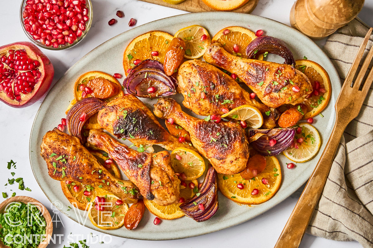 Sheet Pan Spiced Chicken with Citrus and Pomegranate