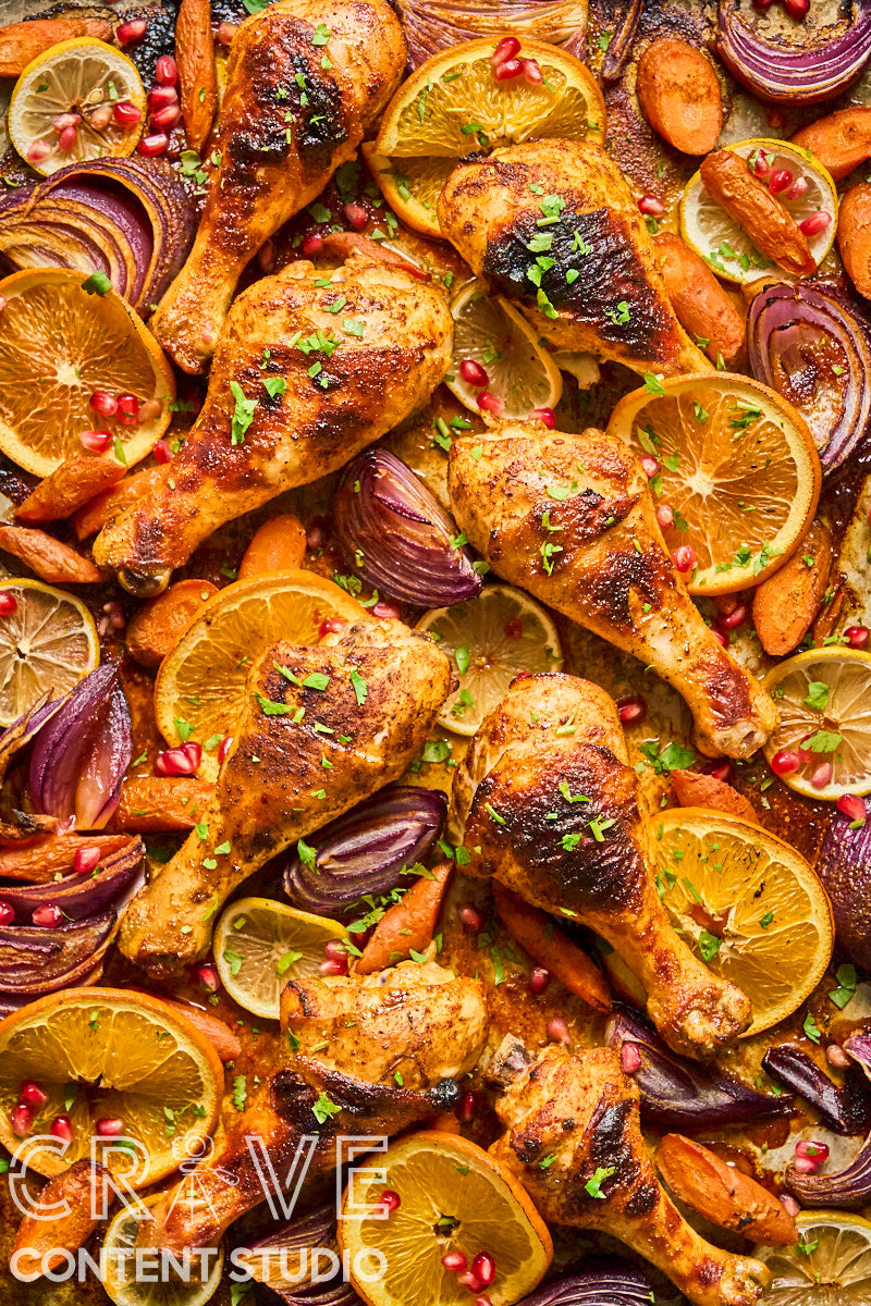 Sheet Pan Spiced Chicken with Citrus and Pomegranate