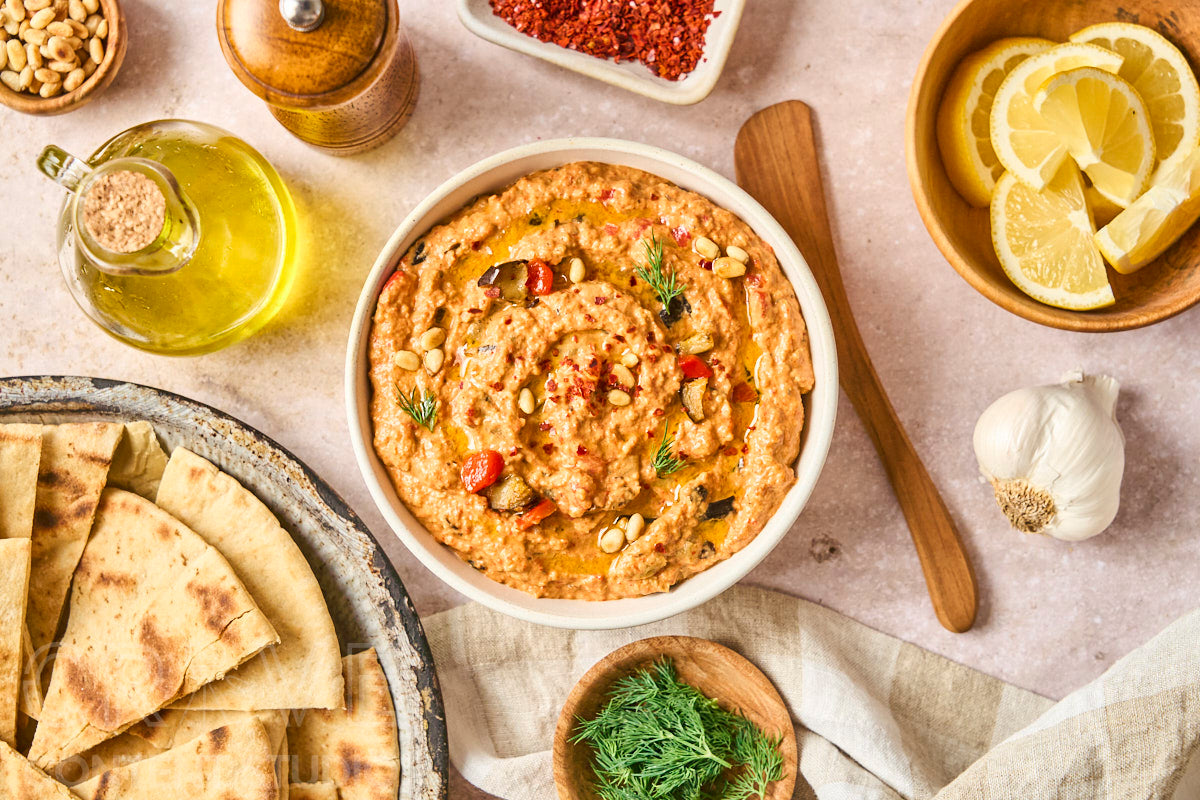 Warm Spiced Eggplant & Red Pepper Dip