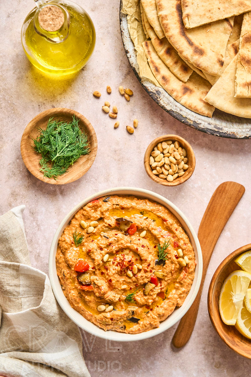 Warm Spiced Eggplant & Red Pepper Dip