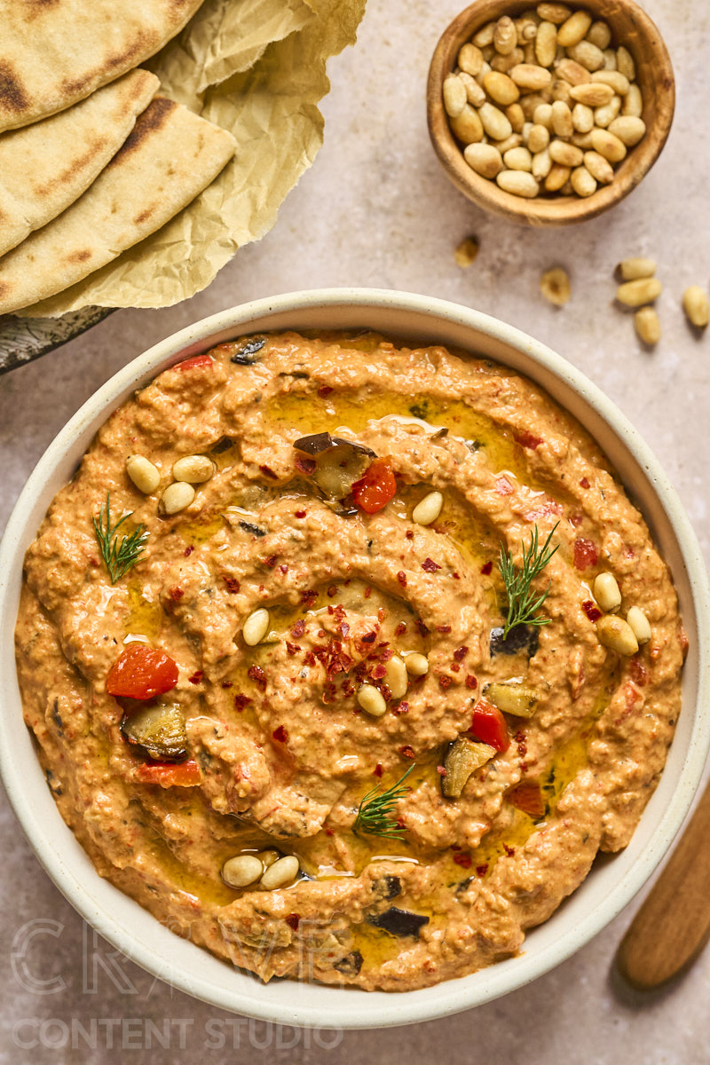 Warm Spiced Eggplant & Red Pepper Dip