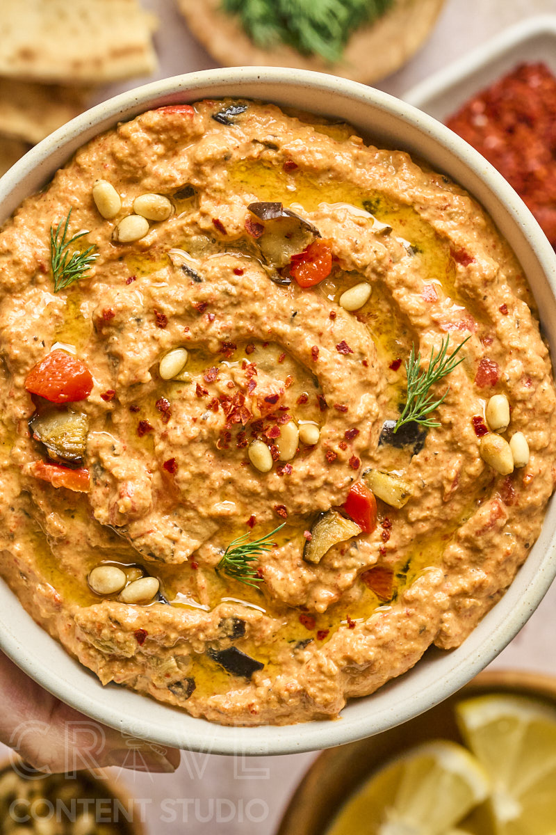 Warm Spiced Eggplant & Red Pepper Dip