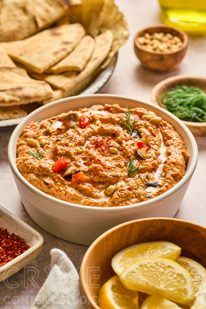 Warm Spiced Eggplant & Red Pepper Dip