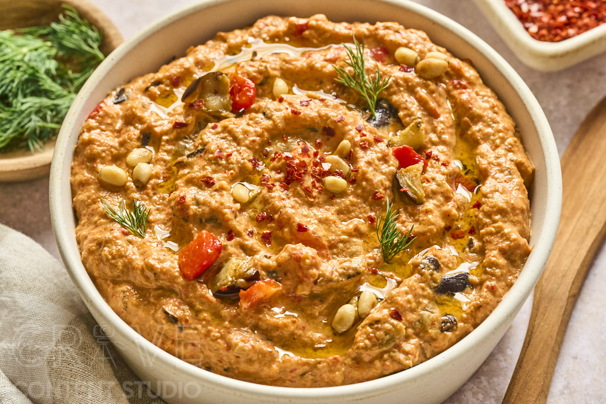 Warm Spiced Eggplant & Red Pepper Dip