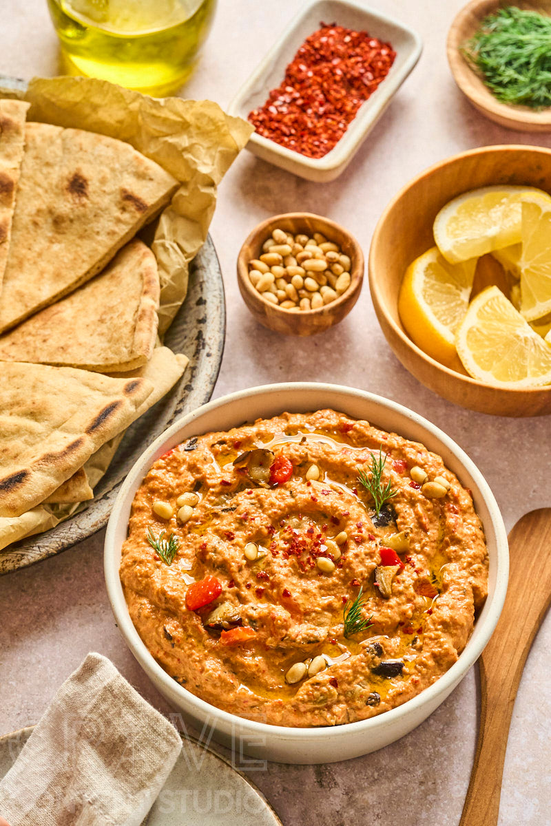 Warm Spiced Eggplant & Red Pepper Dip