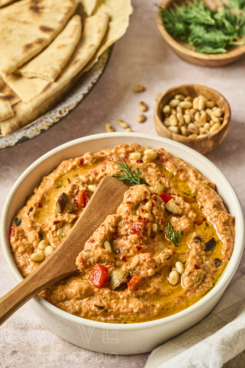 Warm Spiced Eggplant & Red Pepper Dip