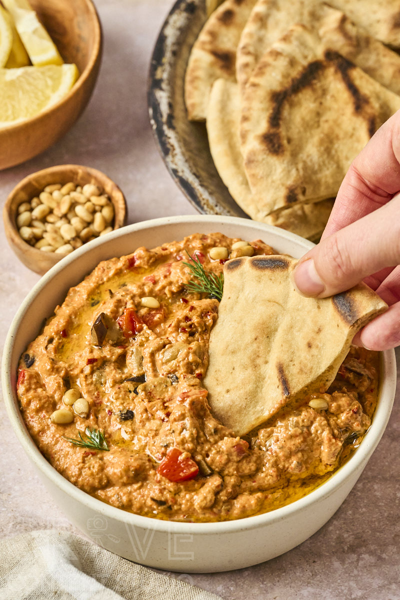 Warm Spiced Eggplant & Red Pepper Dip