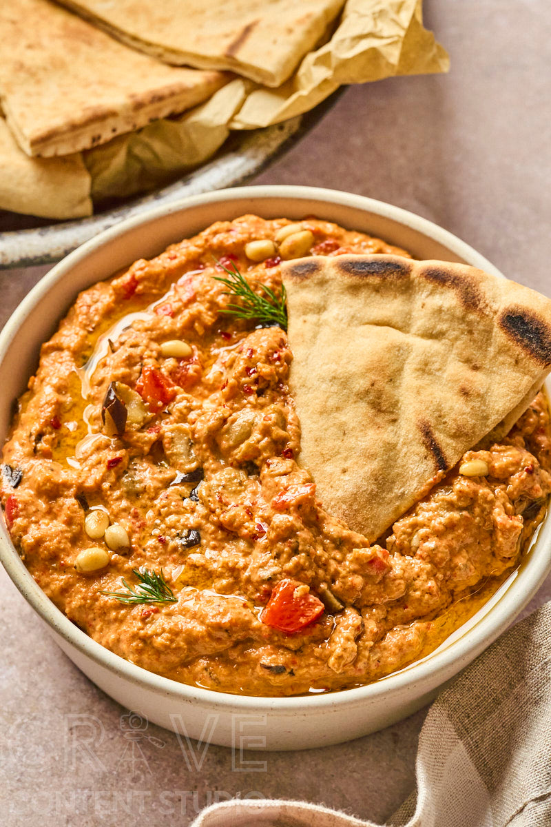 Warm Spiced Eggplant & Red Pepper Dip