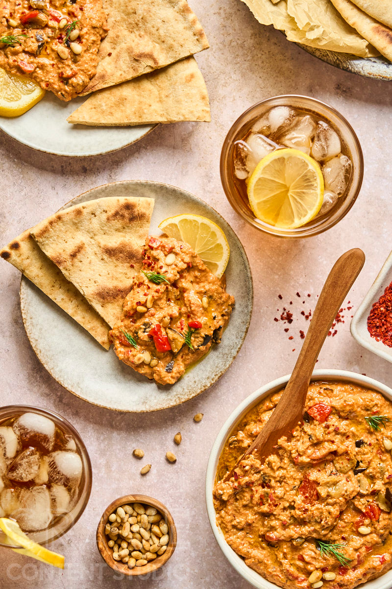 Warm Spiced Eggplant & Red Pepper Dip