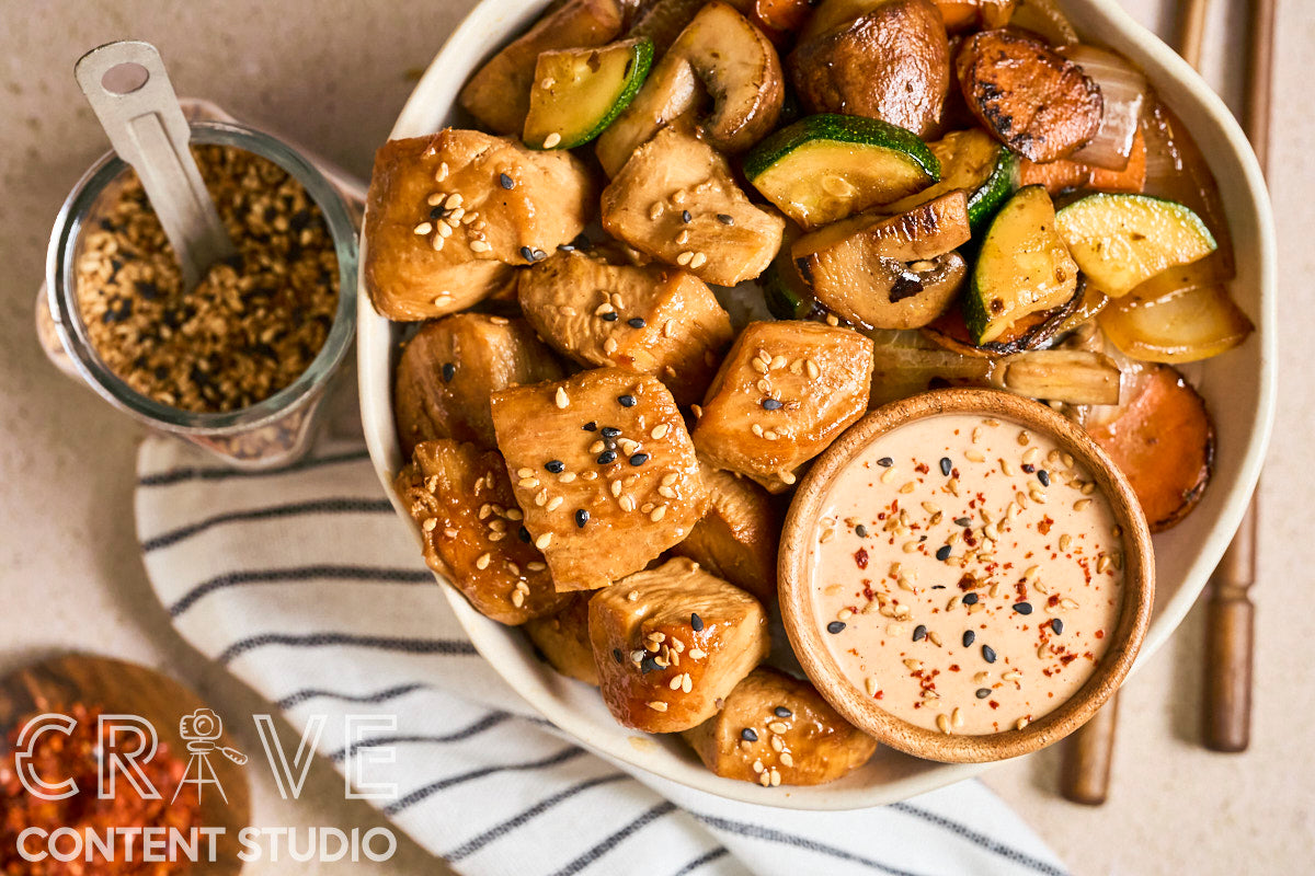 Hibachi Chicken & Vegetables with Yum Yum Sauce