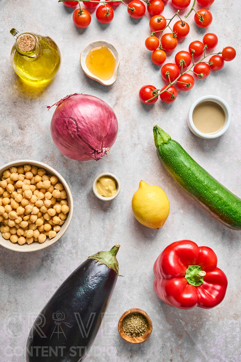 Mediterranean Chickpea & Roast Summer Veggie Salad
