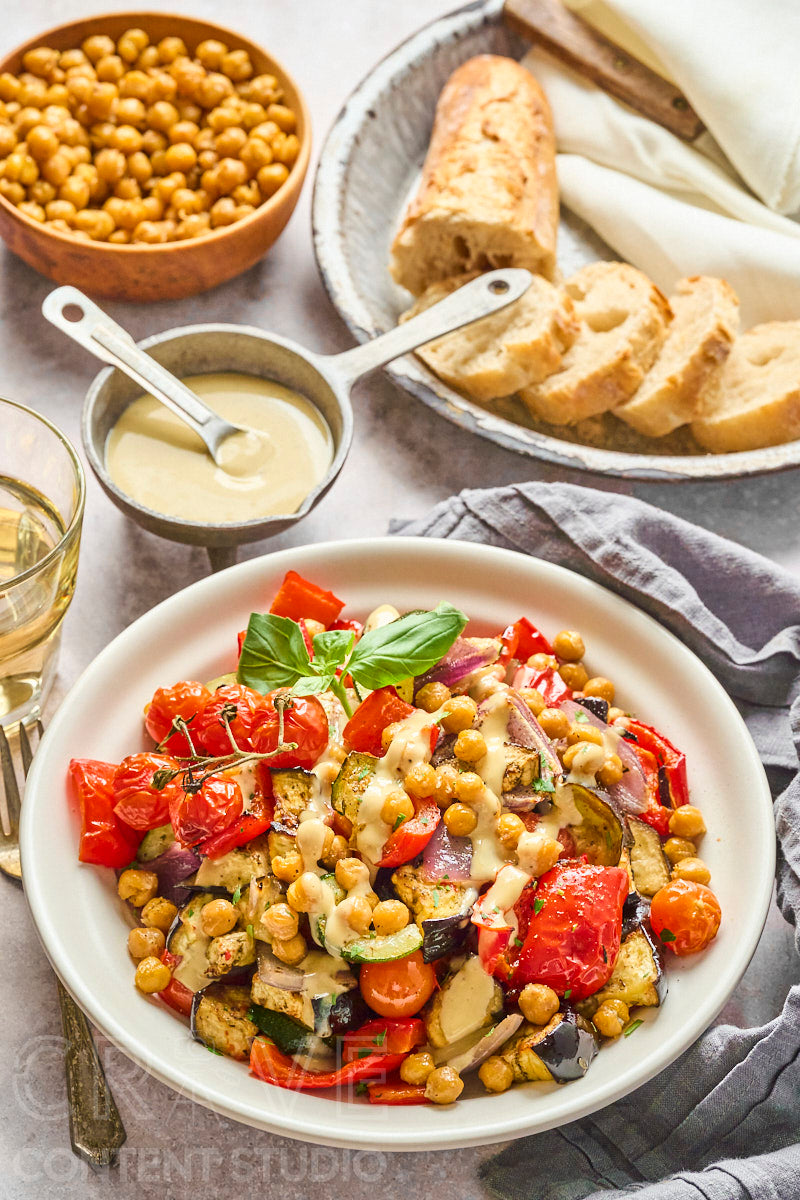 Mediterranean Chickpea & Roast Summer Veggie Salad