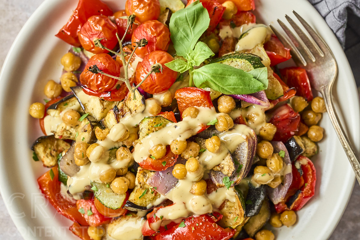 Mediterranean Chickpea & Roast Summer Veggie Salad