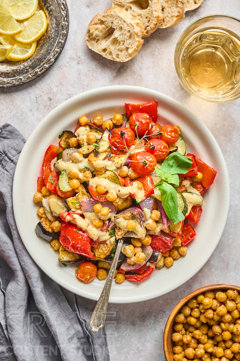 Mediterranean Chickpea & Roast Summer Veggie Salad