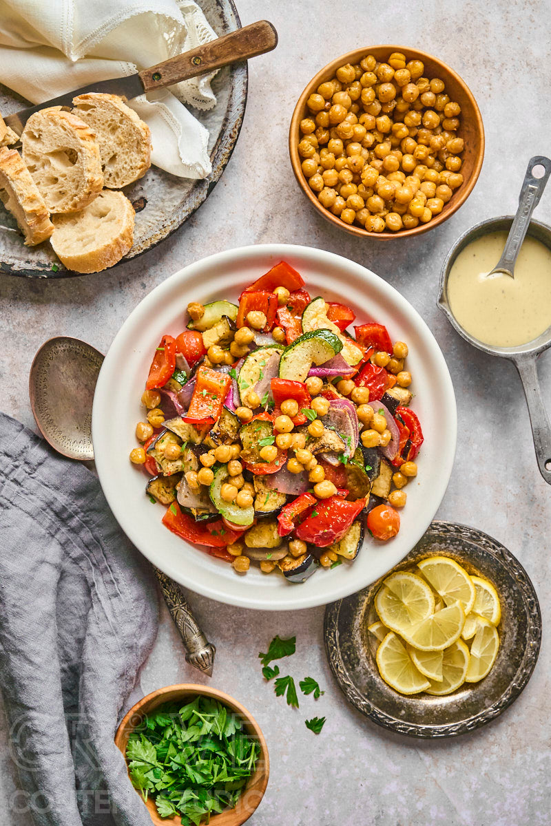 Mediterranean Chickpea & Roast Summer Veggie Salad