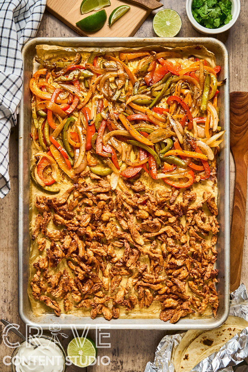 Sheet Pan Soy Curl Fajitas