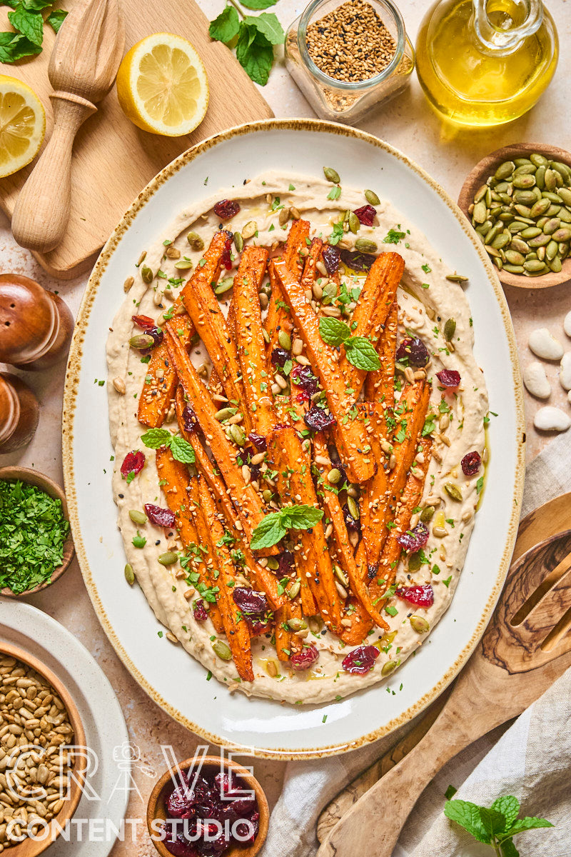 Spice-Roasted Carrots with Whipped Tahini Beans (Mini Exclusive)