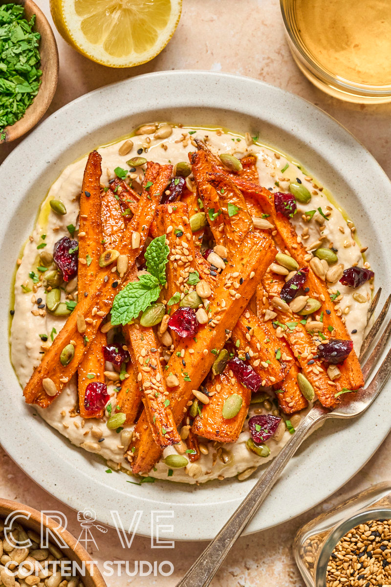 Spice-Roasted Carrots with Whipped Tahini Beans (Mini Exclusive)