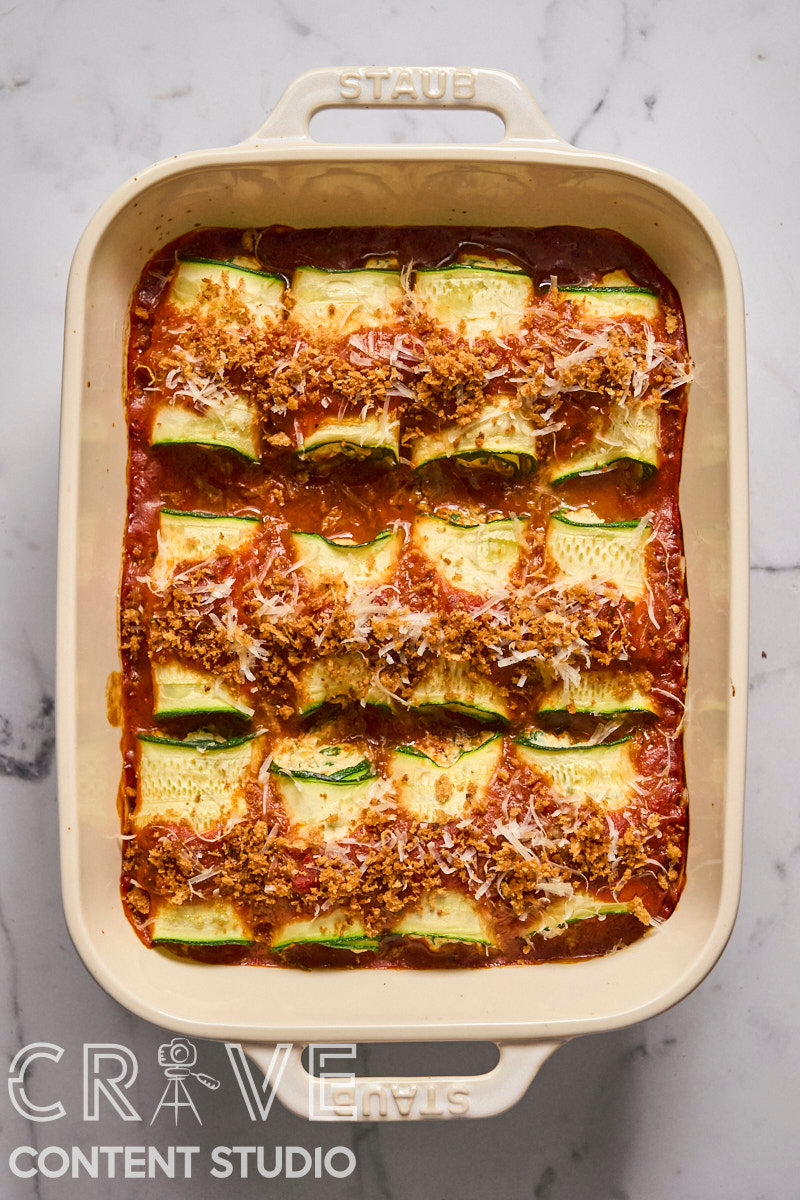 Tomato-Basil Zucchini Rollatini