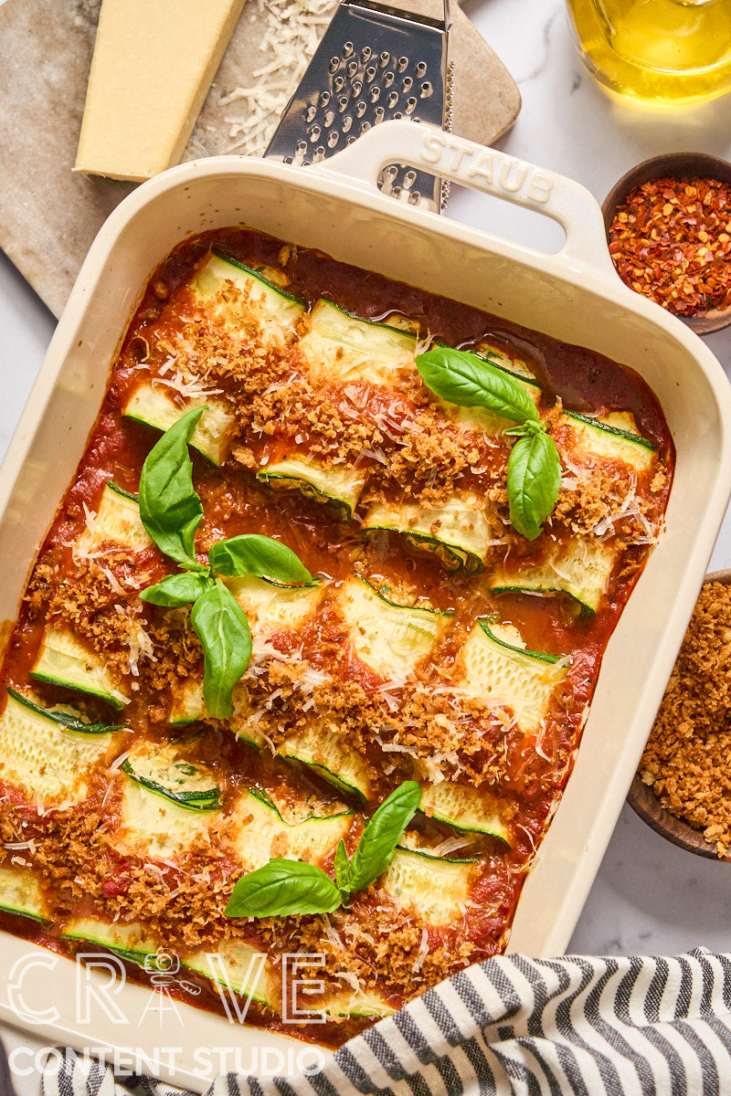 Tomato-Basil Zucchini Rollatini