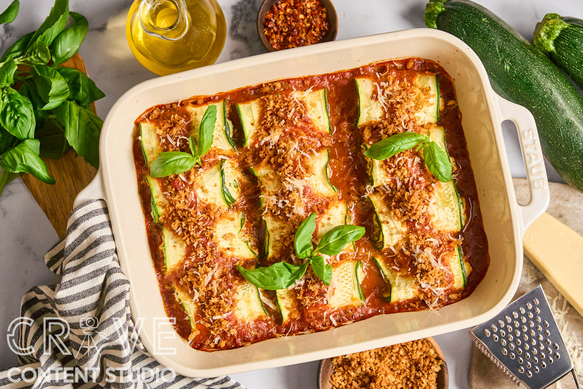 Tomato-Basil Zucchini Rollatini