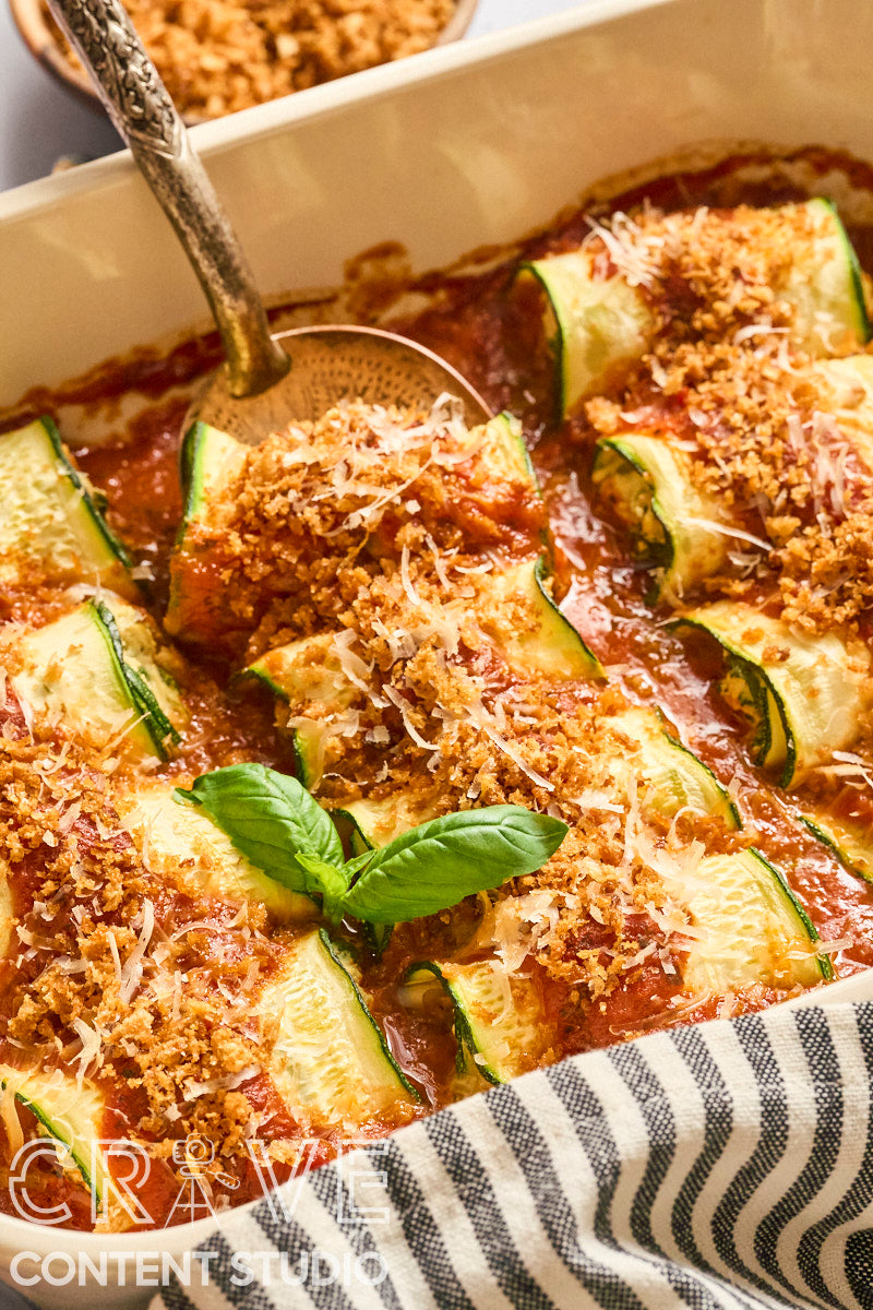 Tomato-Basil Zucchini Rollatini