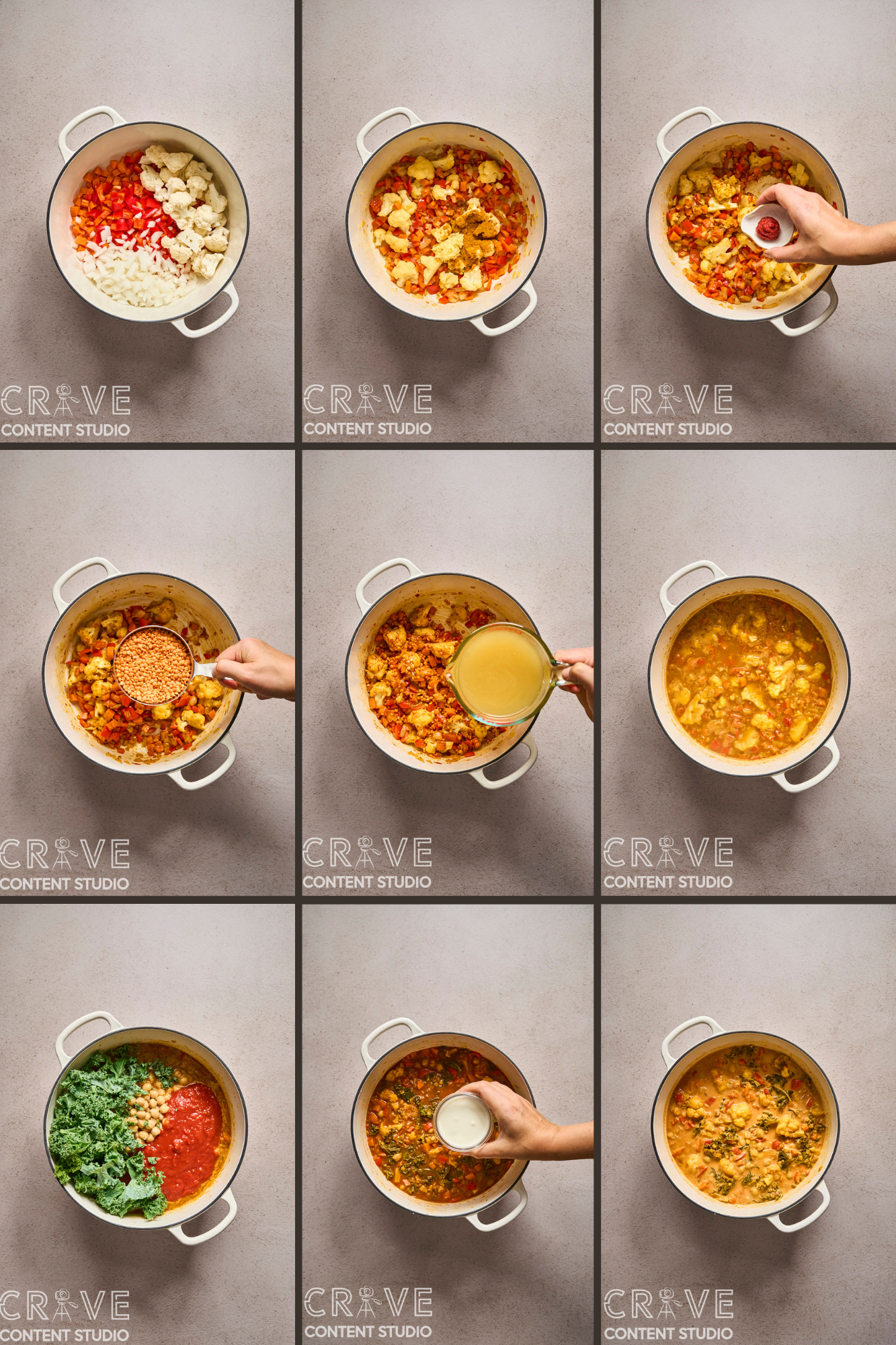 Cauliflower-Kale Chickpea Masala Stew