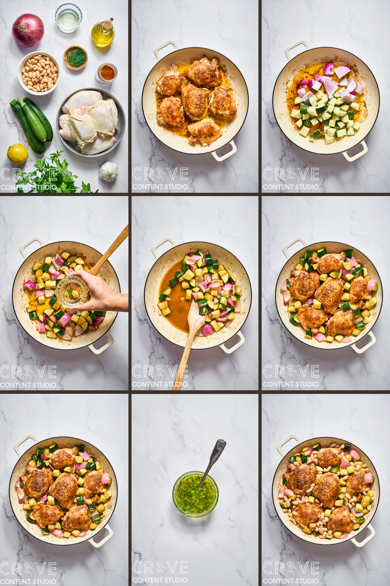 One-Pan Lemon-Herb Chicken with Zucchini & Cannellini Beans