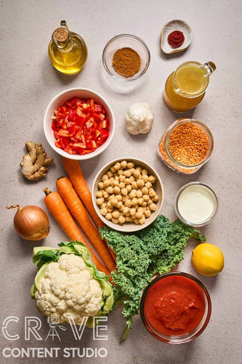 Cauliflower-Kale Chickpea Masala Stew