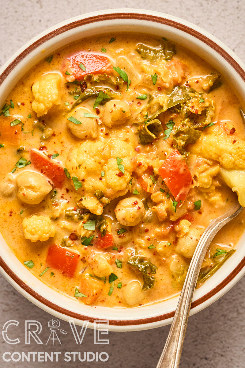 Cauliflower-Kale Chickpea Masala Stew
