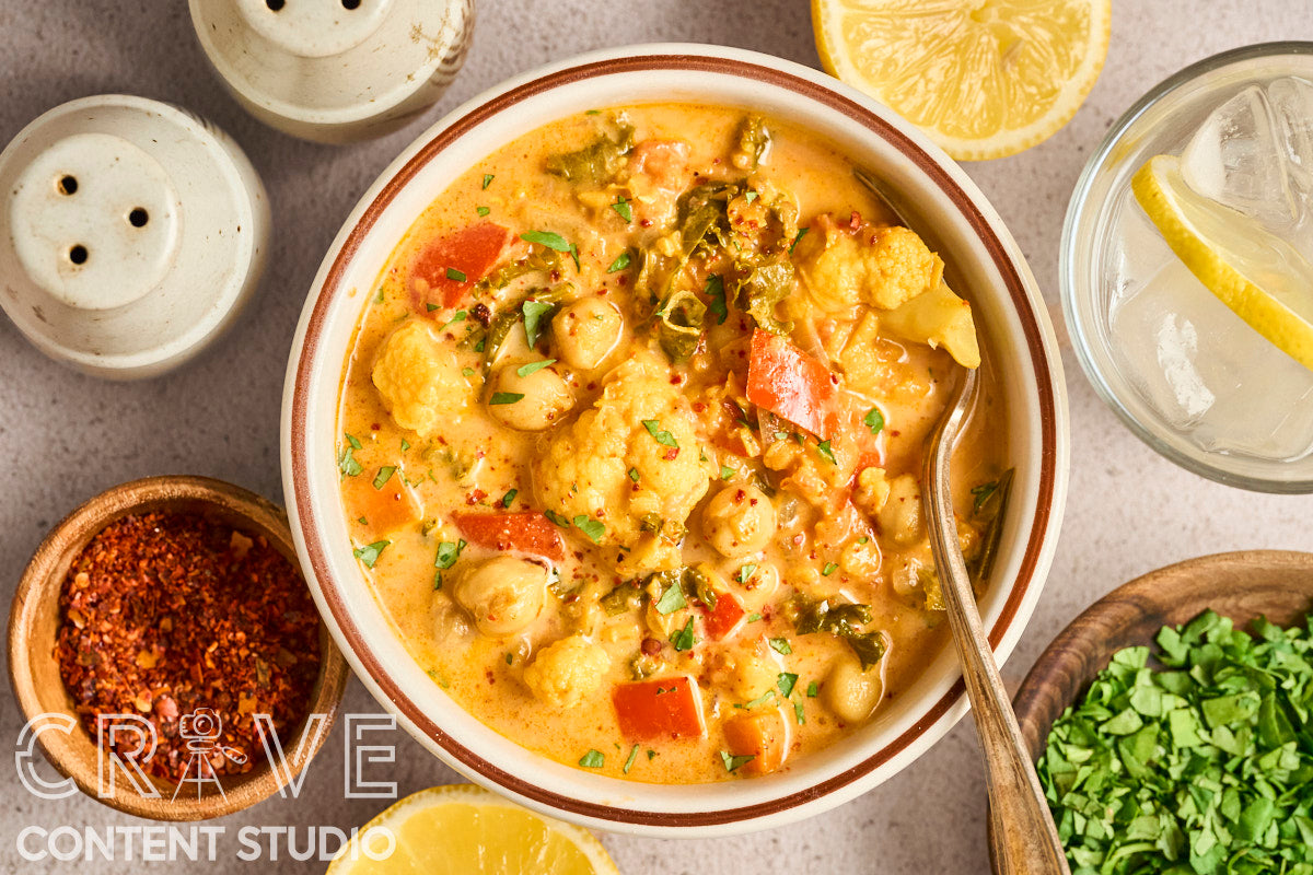 Cauliflower-Kale Chickpea Masala Stew