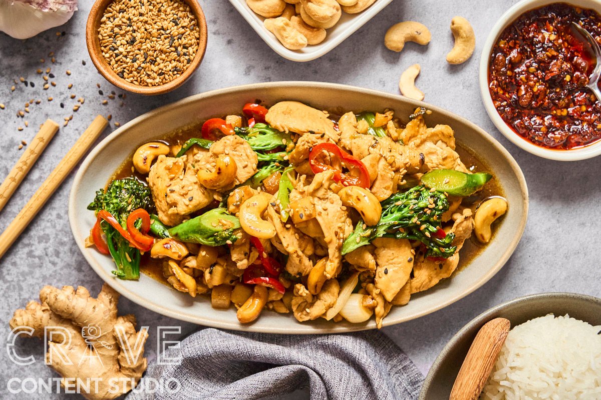 Ginger-Sesame Cashew Chicken Stir Fry