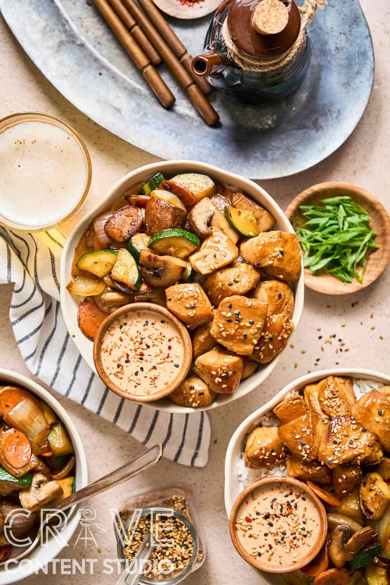 Hibachi Chicken & Vegetables with Yum Yum Sauce