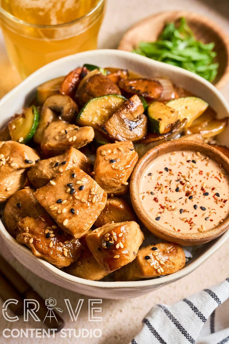 Hibachi Chicken & Vegetables with Yum Yum Sauce