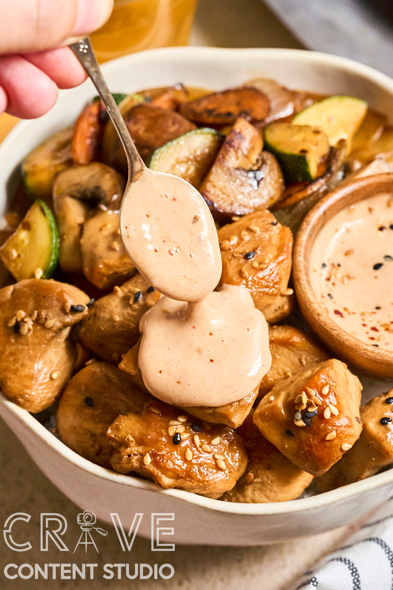 Hibachi Chicken & Vegetables with Yum Yum Sauce