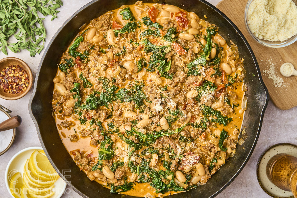 Hearty Italian Sausage & White Bean Skillet