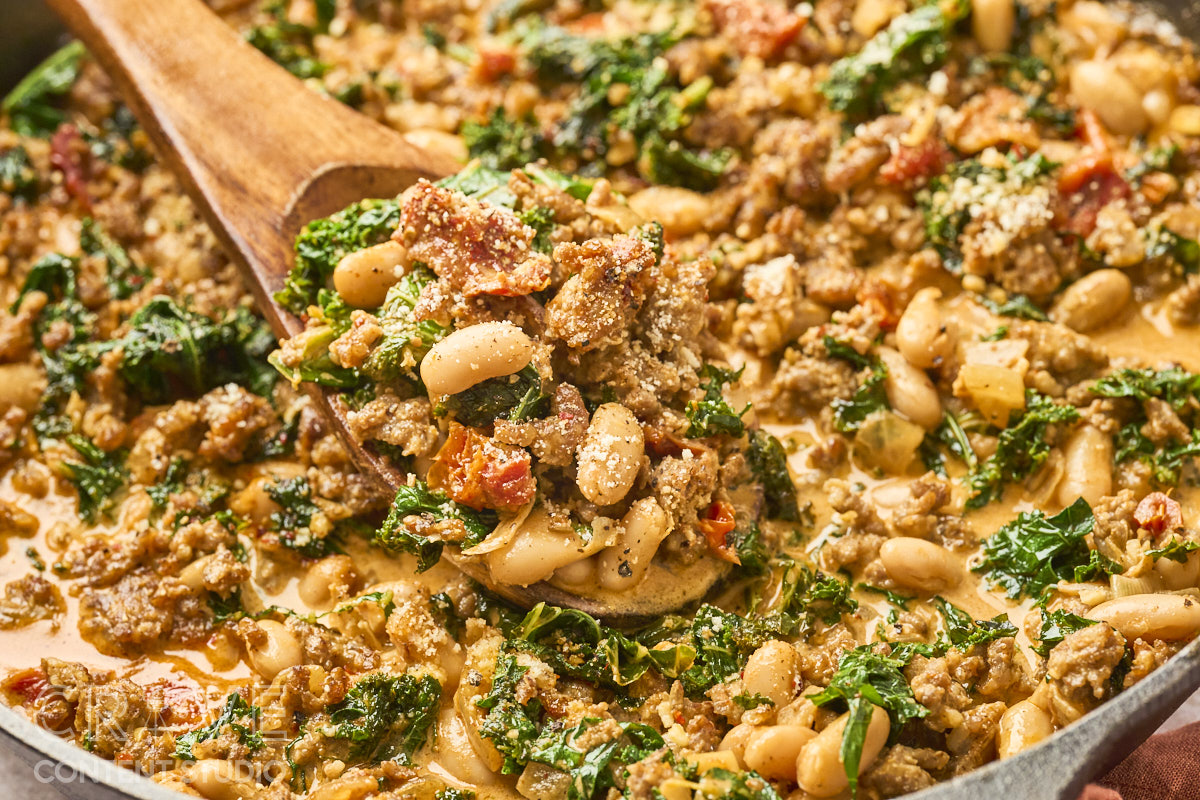 Hearty Italian Sausage & White Bean Skillet