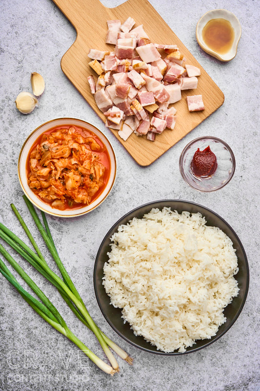 Kimchi Fried Rice with Bacon