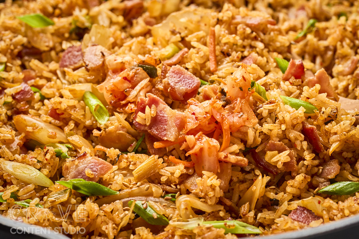 Kimchi Fried Rice with Bacon