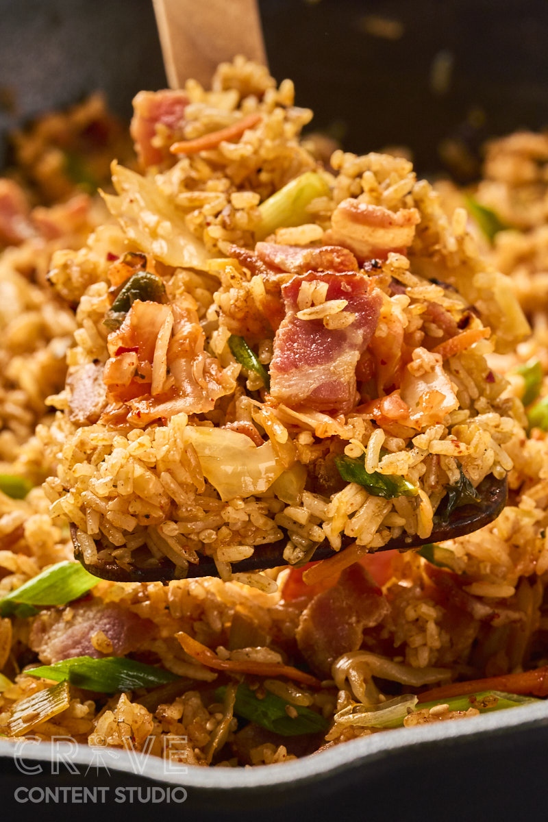 Kimchi Fried Rice with Bacon