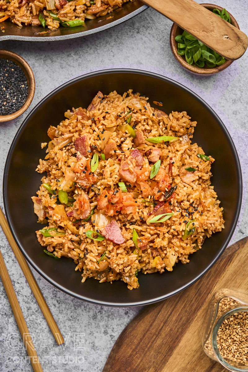 Kimchi Fried Rice with Bacon