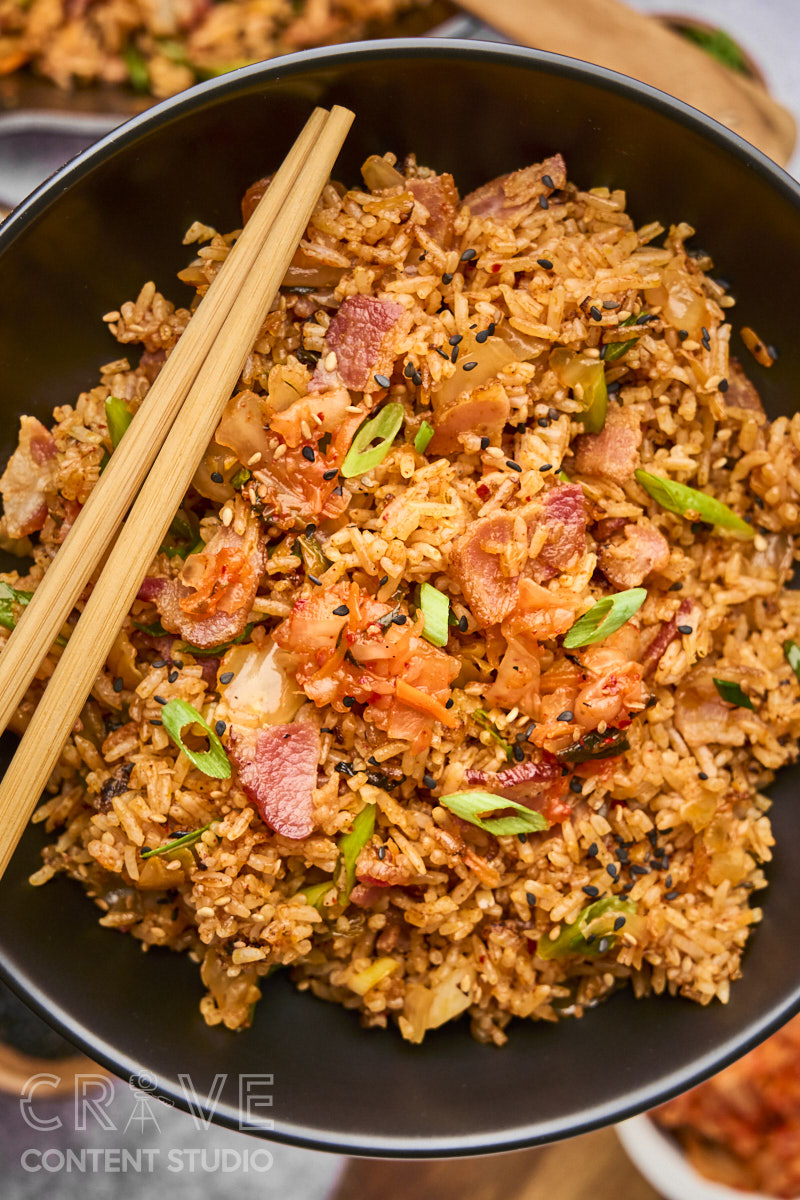 Kimchi Fried Rice with Bacon