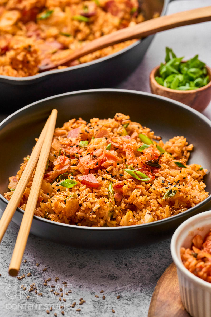 Kimchi Fried Rice with Bacon