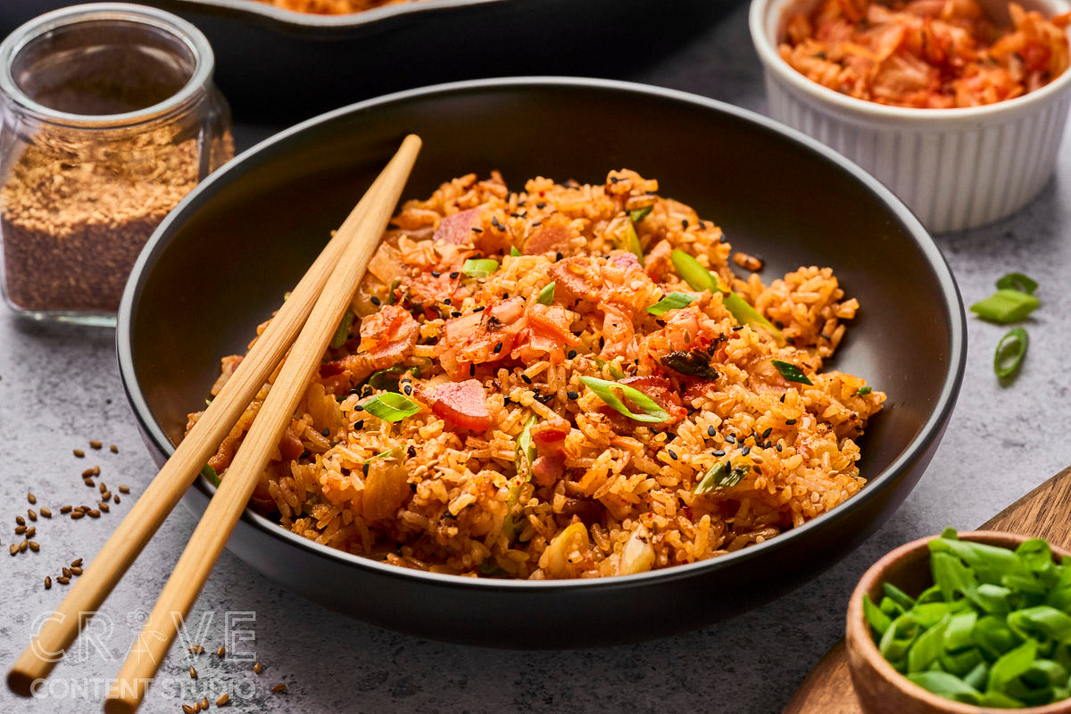 Kimchi Fried Rice with Bacon