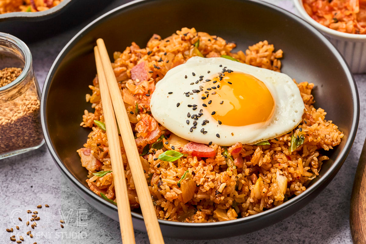 Kimchi Fried Rice with Bacon